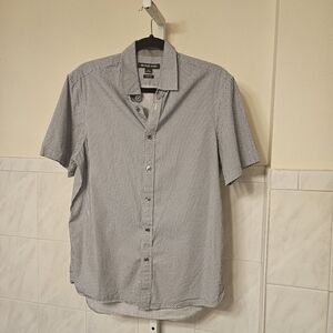 MICHAEL KORS Men's Short Sleeve Shirt - Black and White